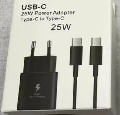 USB-C 25W Fast Charging Power Adapter Kit (Type-C to Type-C Cable Included)